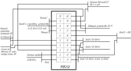 Схема подключения прибора Р25.1.2М
